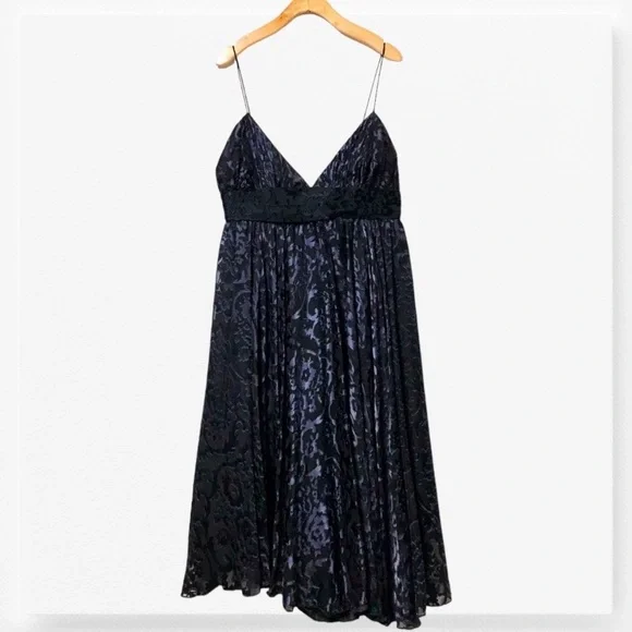 MILLY V-Neck A-Line Blue Dress - Picture 5 of 13